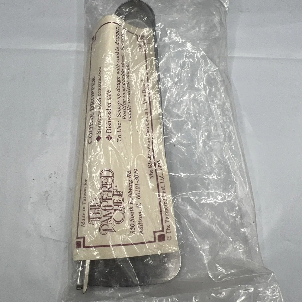 NIP VTG 1995 Pampered Chef Cookie Dropper 1530 Stainless Steel Baking Scoop New